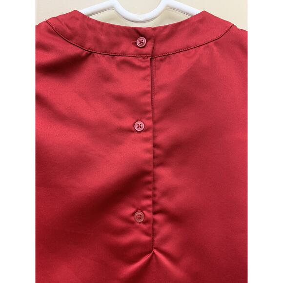 🎅🏻 Gymboree Girls Red Silky Bubble Hem Holiday Dress Sz 5 GORGEOUS - Picture 4 of 7